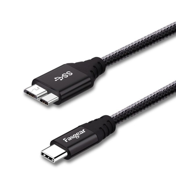 Csatlakozó kábel USB-C 3.0-Micro USB-B M / M K1019 fekete 30 cm