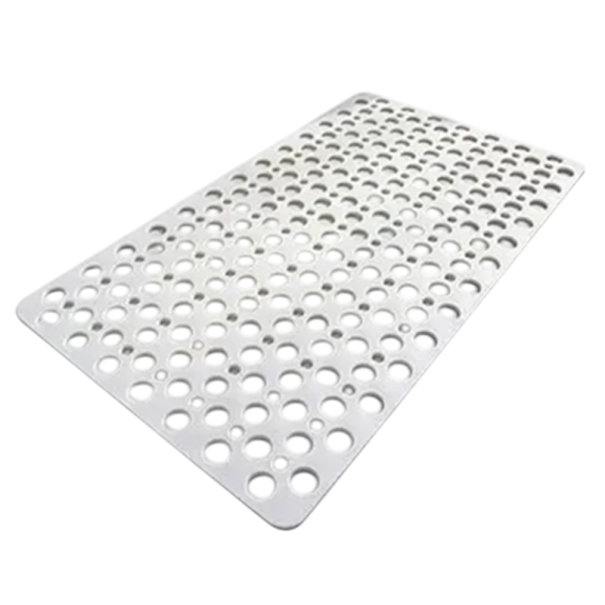 Csúszásgátló fürdőszobaszőnyeg 70x38 cm tapadókorongokkal és vízelvezető lyukakkal Könnyen tisztítható fürdőszobaszőnyeg Fürdőszobai kiegészítők fehér