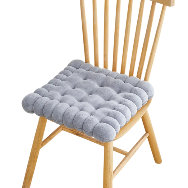 Čtvercový měkký sedací polštář 38 × 38 × 6 cm 3D strukturovaný podsedák na židli, stoličku i podlahu pro pohodlné sezení šedá