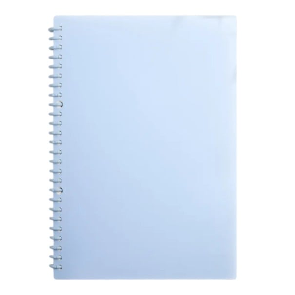 Cuaderno de anillas B5 con espiral desmontable y 60 hojas de papel en blanco en tapas mate simples para bocetos para la escuela y el trabajo azul