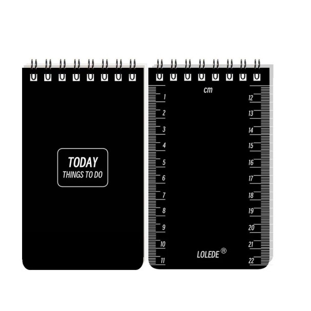 Cuaderno de bolsillo A7 12,7 x 7,65 cm 80 páginas Lista de tareas Encuadernación en espiral Regla Parte trasera 1