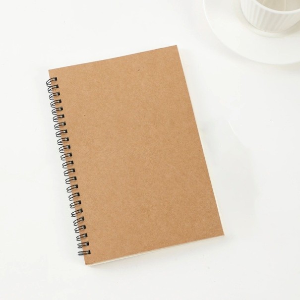 Cuaderno espiral estilo retro Bloc de notas con hojas en blanco para dibujar, escribir y bocetar marrón