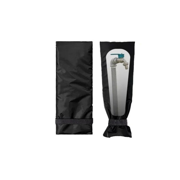 Cubierta aislante de invierno para grifo exterior 19 x 50 cm Negra Extra protección contra heladas, viento y lluvia 1