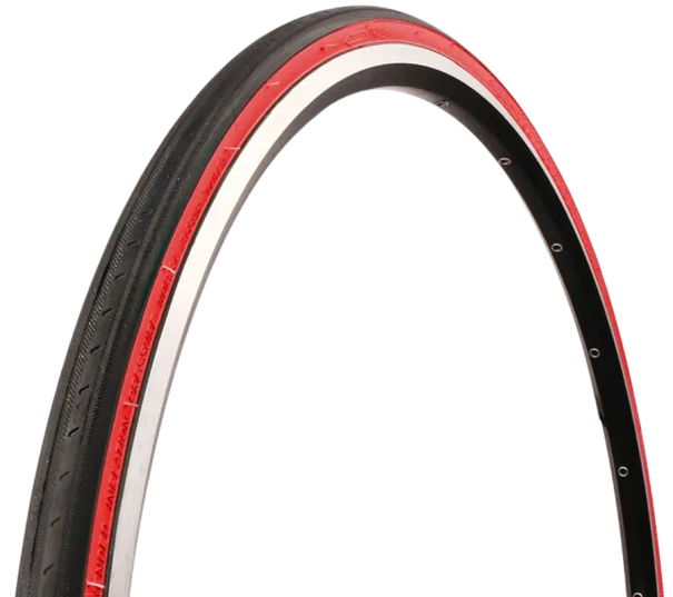 Cubierta de bicicleta 622 x 23 mm neumático de carretera cubierta negra con bordes de colores rápida y ligera rojo