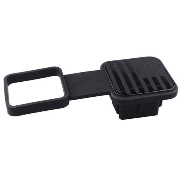 Cubierta de bola de remolque de goma de 2 pulgadas con protección de enganche con bandera de EE. UU. para SUV, camionetas y automóviles de pasajeros sin ensamblaje negro