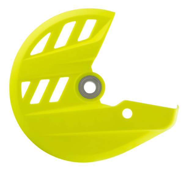 Cubierta protectora del disco de freno delantero para eje de 22 mm, diámetro máximo del disco 275 mm, material aluminio y plástico, accesorio para motocicleta amarillo