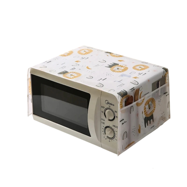 Cubierta protectora para microondas 85 x 35 cm cubierta impermeable con bolsillos motivo león contra el polvo y la suciedad decoración práctica para el hogar 1