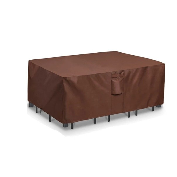 Cubierta protectora para muebles de jardín 60 x 60 x 60 cm cubierta impermeable contra el polvo, viento, lluvia, nieve, cubierta exterior con costuras resistentes marrón