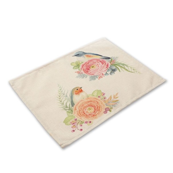 Cubierto con pájaro y flores. 10