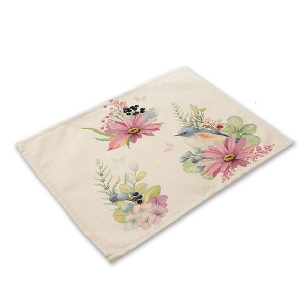Cubierto con pájaro y flores. 8