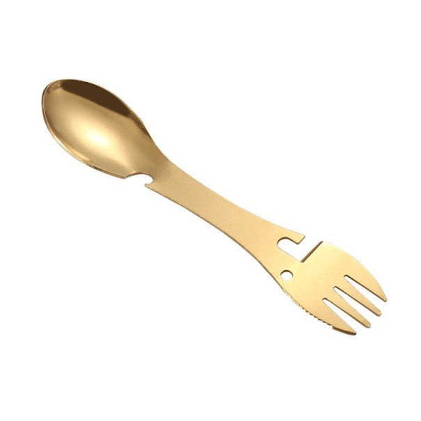 Cubiertos de viaje 5 en 1 dorado