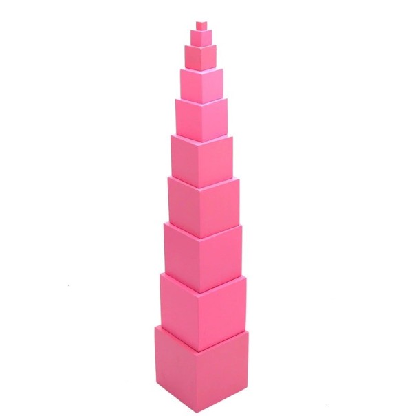 Cuburi de lemn pentru copii roz 10 buc 1