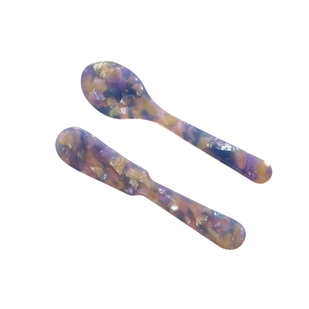 Cucchiaino da dessert e coltello per marmellata Set di stoviglie eleganti Cucchiaino da caffè e tè per dolci gelati dessert Set viola