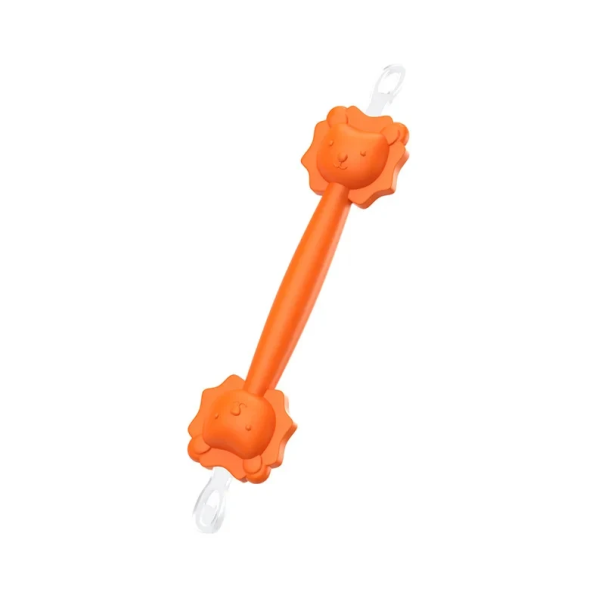 Cucchiaino per la pulizia delle orecchie e del naso per bambini 9 cm Strumento igienico bilaterale per orecchie e naso Cura sicura per neonati e bambini piccoli arancione