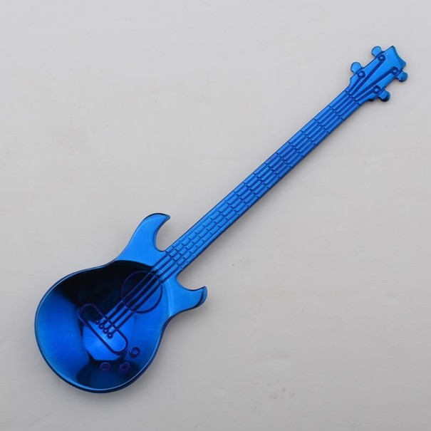 Cucchiaio a forma di chitarra blu