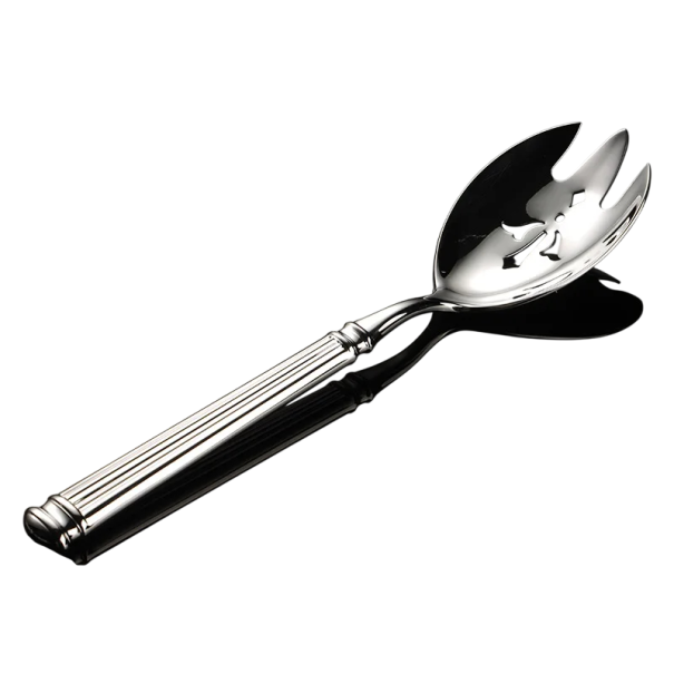 Cucchiaio da servizio per insalata in acciaio inossidabile 2 in 1 cucchiaio e forchetta Elegante posate da cucina in acciaio inossidabile moderno utensile da servizio 1