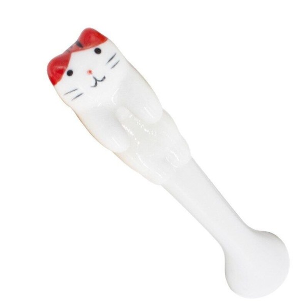 Cuchara de cerámica con gato 3