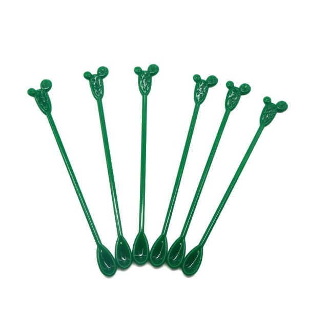 Cucharas de cóctel con cactus 6 uds. verde oscuro 1
