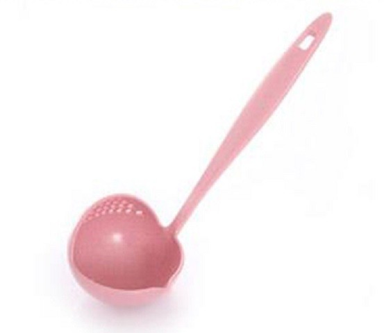 Cucharón y colador de plástico 2 en 1 J2699 rosa
