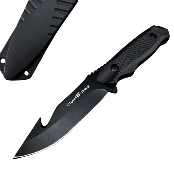 Cuchillo con hoja fija de acero inoxidable de 20 cm Mango antideslizante Con funda Cuchillo táctico de exterior Camping Senderismo Bushcraft 1