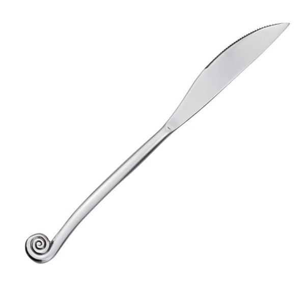 Cuchillo de mesa de acero inoxidable Cubiertos creativos con mango en forma de caracol Diseño pulido de cuchillo de mesa utensilios elegantes 1