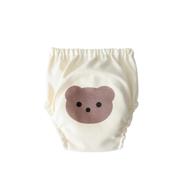 Cuecas de treino em algodão 11–15 kg Padrão urso Fraldas de pano laváveis Roupa interior impermeável para bebés Reutilizáveis 1