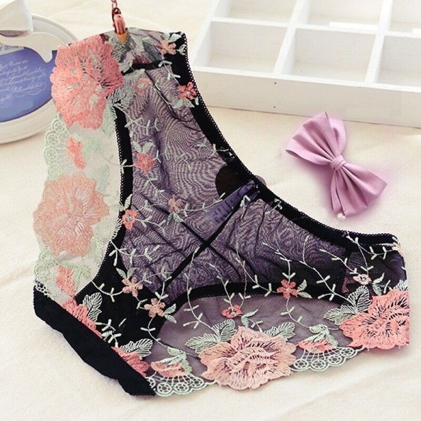 Cuecas femininas com rosas preto