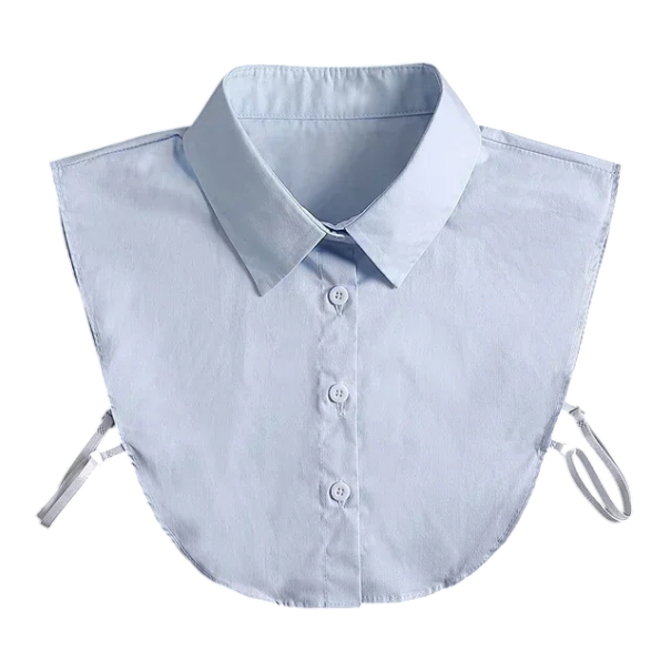 Cuello falso para mujer Elegante cuello desmontable Accesorio de mujer de moda para blusa, suéter o vestido Elegante cuello abotonado azul claro