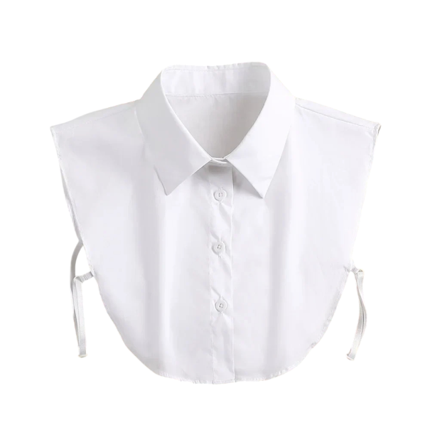 Cuello falso para mujer Elegante cuello desmontable Accesorio de mujer de moda para blusa, suéter o vestido Elegante cuello abotonado blanco
