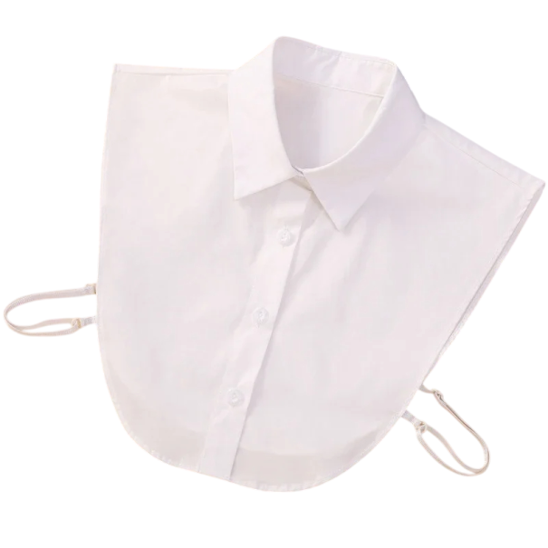 Cuello falso para mujer Puntiagudo Elegante accesorio de moda Ligero y cómodo Adecuado para suéteres, blusas y vestidos Estilo atemporal para cada ocasión. blanco