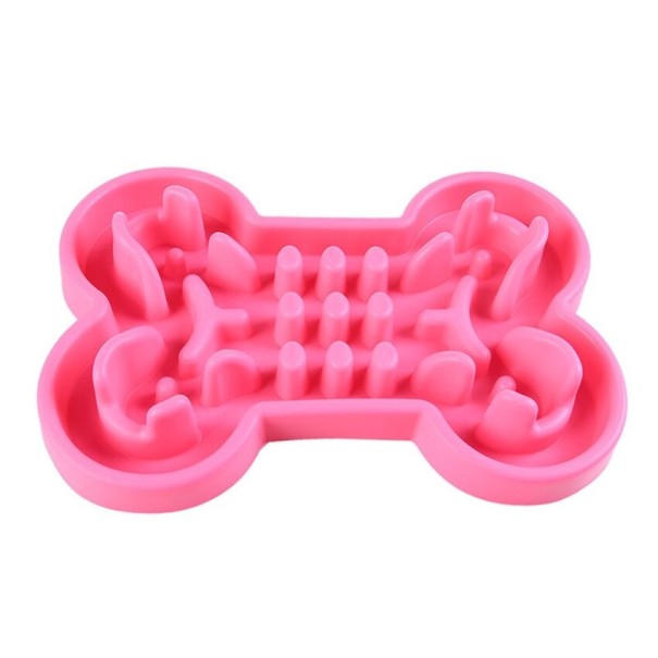 Cuenco anti-deglución con forma de hueso rosa S