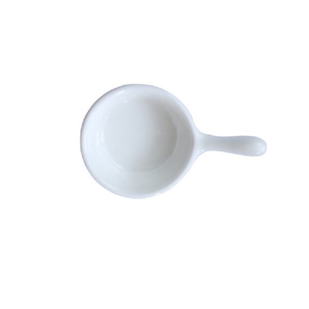 Cuenco de cerámica con asa blanco