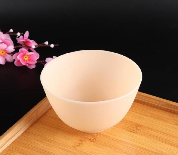 Cuenco de silicona beige M