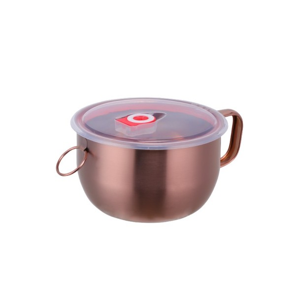 Cuenco de sopa de acero inoxidable rosa