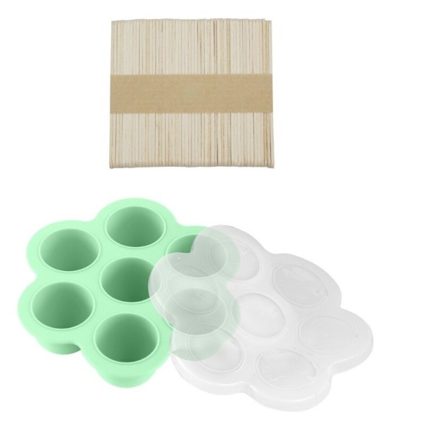 Cuenco para merienda infantil con palitos 50 uds. verde claro