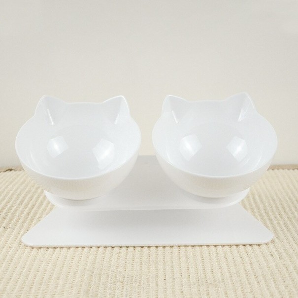 Cuencos para gatos con base blanco L