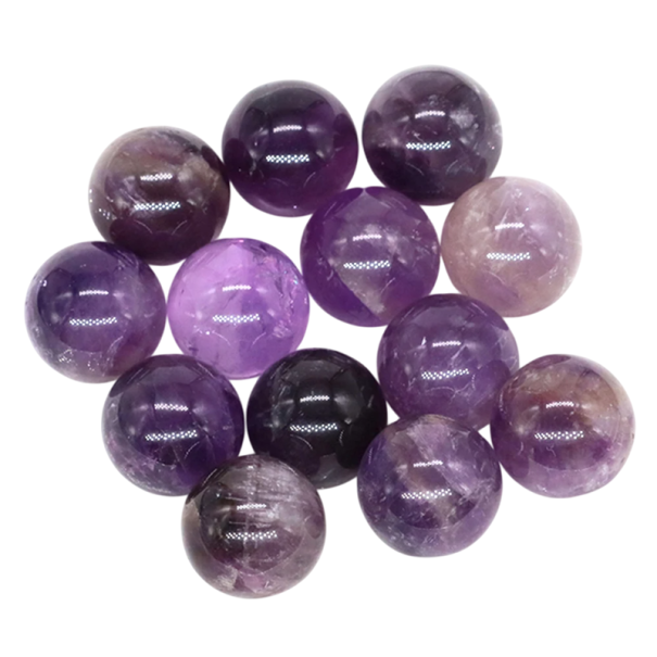 Cuentas de amatista de 16 mm, 5 unidades, piedras naturales pulidas, minerales morados, decoración, fabricación de joyas, piedras de meditación 1