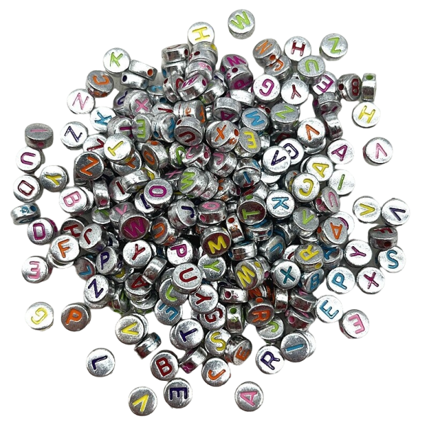 Cuentas de hilo con letras impresas 100 uds. 6