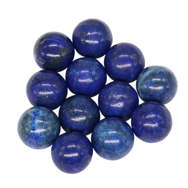 Cuentas de lapislázuli natural de 16 mm. Juego de 5 piezas. Piedras minerales. Piedras semipreciosas. Fabricación de joyas. Cuentas. Decoración. Fines de meditación. 1