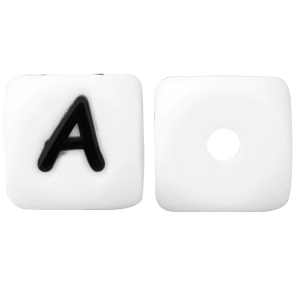 Cuentas de silicona con letras del alfabeto, 10 unidades 1