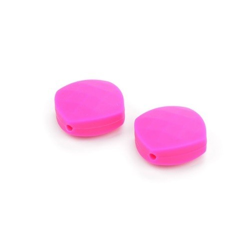 Cuentas de silicona cuadradas para niños - 50 uds. rosa oscuro
