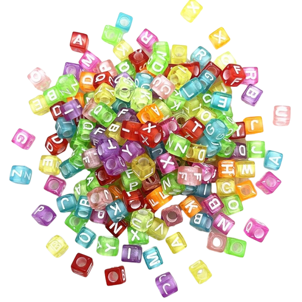 Cuentas para ensartar letras 100 uds. 2