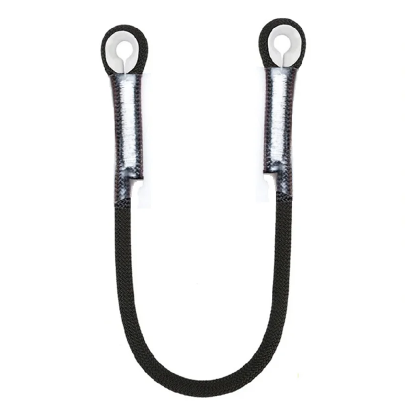 Cuerda de protección para escalada 60 cm con lazo Cinturón de seguridad exterior Resistencia 20 kN Equipamiento de seguridad para escalada y aseguramiento negro