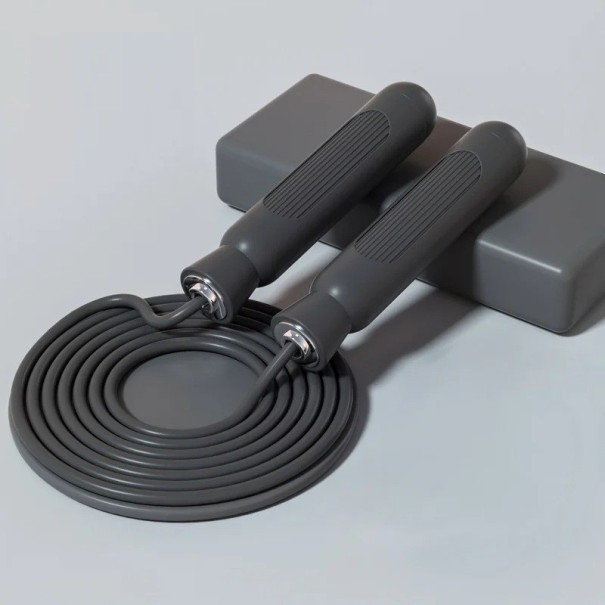 Cuerda de saltar ajustable con mango antideslizante y rodamiento 3 m Longitud según altura Cardio en casa para mujeres, hombres y niños Diseño colorido negro