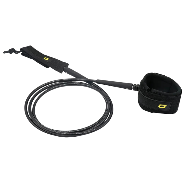 Cuerda de seguridad para el pie para paddleboard 7 pies aproximadamente 213 cm con conector giratorio de velcro y lazo para el tobillo para SUP surf y deportes acuáticos amarillo