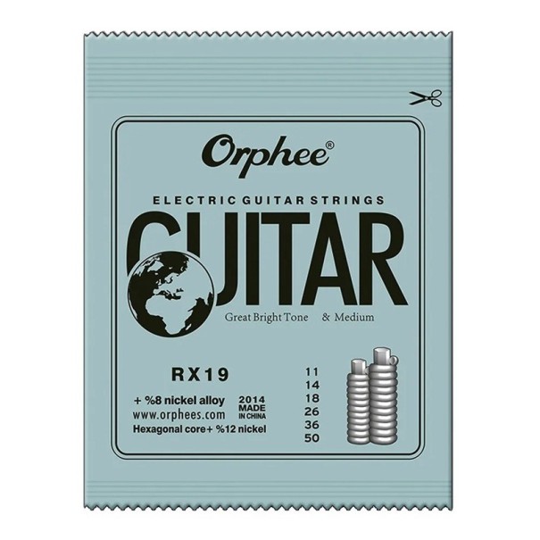 Cuerdas para guitarra eléctrica Orphee RX19, núcleo hexagonal, acero al carbono, tono brillante, sonido potente, juego duradero, accesorios musicales 1