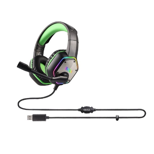 Cuffie da gioco illuminate 7.1 verde