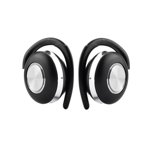 Cuffie wireless con gancio per orecchio Bluetooth 5.0 Microfono Controllo musica e chiamate Autonomia 10 ore Portata 10 m Ricarica Micro USB argento