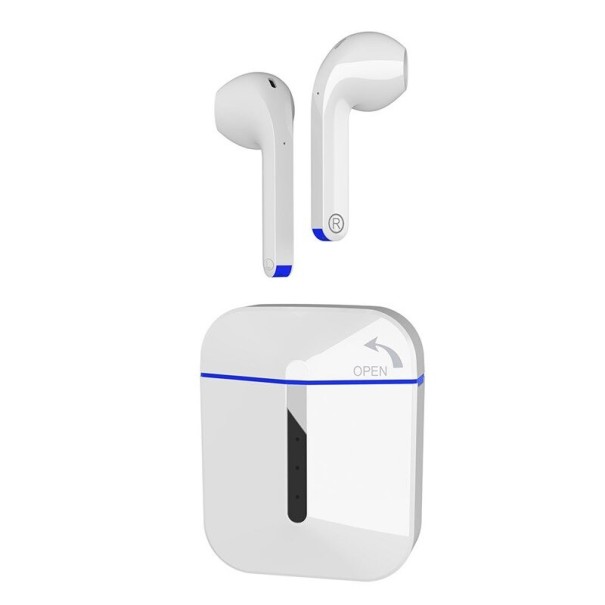 Cuffie wireless in-ear con microfono Bluetooth 5.1 Supporto per assistente vocale Portata 10 m Custodia di ricarica 300 mAh Sensibilità 105 blu