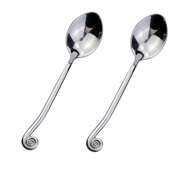 Cuillère à café en acier inoxydable Ustensiles de dessert créatifs avec poignée en forme d'escargot Ensemble de couverts de table poli pour le café 1